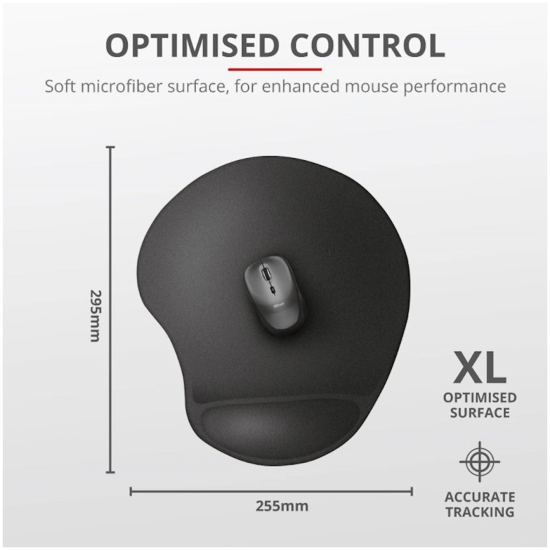 Podloga za miško z gelom ergonomska Trust BigFoot XL črna (23728) TRUST Podloga za miško z gelom ergonomska Trust BigFoot XL črna (23728)