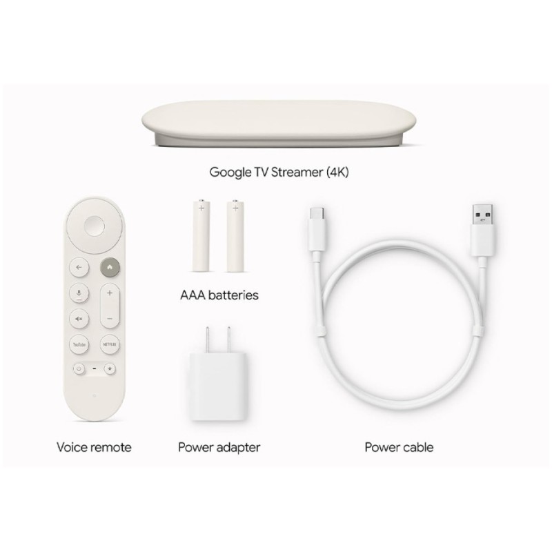 Sprejemnik in predvajalnik WiFi Google TV Streamer 4K 4GB/32GB - bel Google Sprejemnik in predvajalnik WiFi Google TV Streamer 4K 4GB/32GB - bel