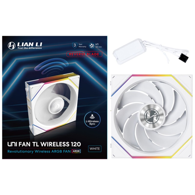 Ventilator Lian-Li UNI FAN TL Wireless Reverse Blade 120mm bela ARGB Lian-Li Ventilator Lian-Li UNI FAN TL Wireless Reverse Blade 120mm bela ARGB