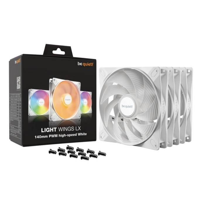 Ventilator be quiet! Light Wings LX High Speed 140mm bela RGB (3 pack) Ventilator be quiet! Light Wings LX High Speed 140mm bela RGB (3 pack)