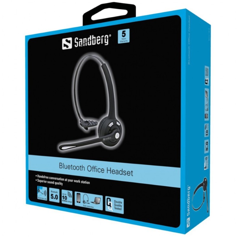 Slušalke brezžične Sandberg naglavne z mikrofonom BT črna Bluetooth z mikrofonom (126-23) SANDBERG Slušalke brezžične Sandberg naglavne z mikrofonom BT črna Bluetooth z mikrofonom (126-23)