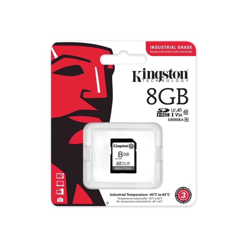 Spominska kartica SDHC 8GB Kingston Industrial 100MB/s/80MB/s U3 V30 UHS-I (SDIT/8GB) KINGSTON Spominska kartica SDHC 8GB Kingston Industrial 100MB/s/80MB/s U3 V30 UHS-I (SDIT/8GB)