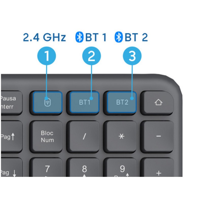 Tipkovnica Bluetooth + USB Ewent Wireless Ergonomic Multi-Connect SLO | Slovenski nabor znakov črno-siva (EW3289) Ewent Tipkovnica Bluetooth + USB Ewent Wireless Ergonomic Multi-Connect SLO | Slovenski nabor znakov črno-siva (EW3289)