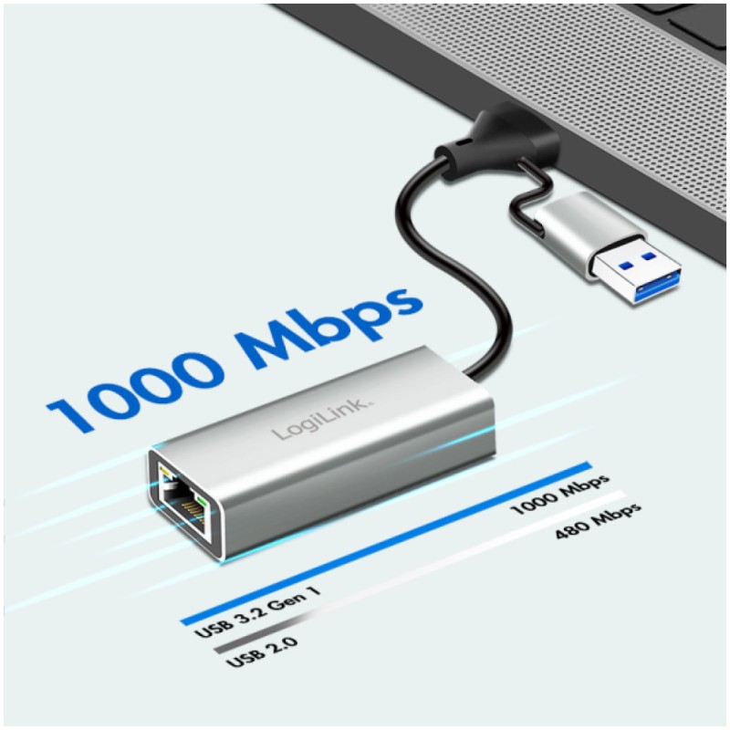 Mrežni adapter USB-C/A => LAN RJ45 10/100/1000 Logilink (UA0238B) LOGILINK Mrežni adapter USB-C/A => LAN RJ45 10/100/1000 Logilink (UA0238B)