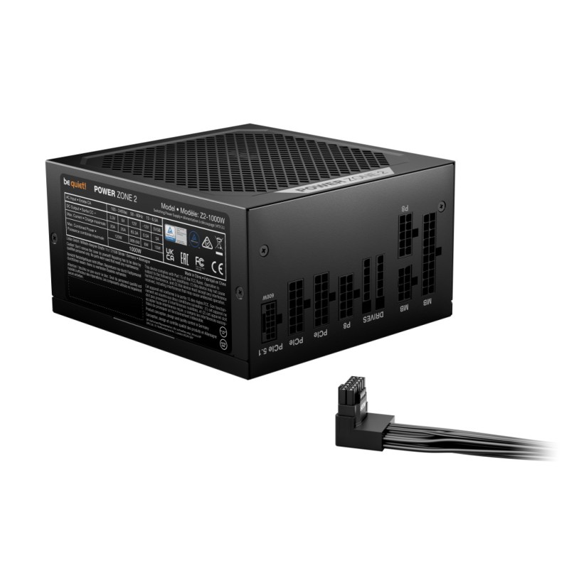 Napajalnik - 1000W be quiet! Power Zone 2 1000 80Plus Platinum 94% ATX 3.1 (Gen5) Modular 140mm črna (BP008EU) be quiet! Napajalnik - 1000W be quiet! Power Zone 2 1000 80Plus Platinum 94% ATX 3.1 (Gen5) Modular 140mm črna (BP008EU)
