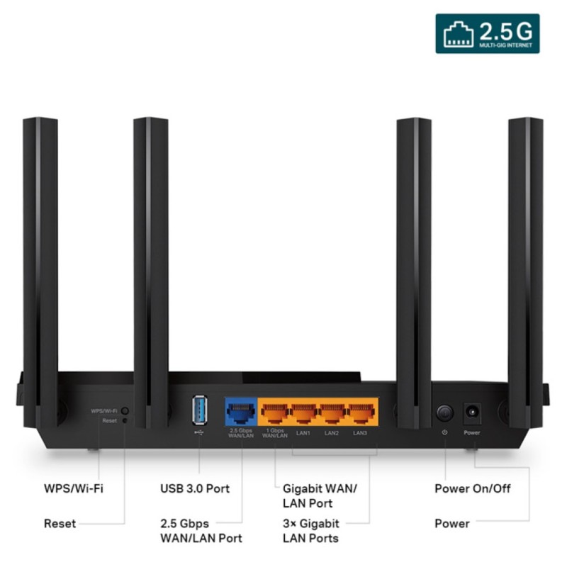 Usmerjevalnik TP-Link WiFi 6 AX3000 2402Mbit/s 3xLAN+2xWAN 4x antena (Archer AX55 Pro) TP-LINK Usmerjevalnik TP-Link WiFi 6 AX3000 2402Mbit/s 3xLAN+2xWAN 4x antena (Archer AX55 Pro)