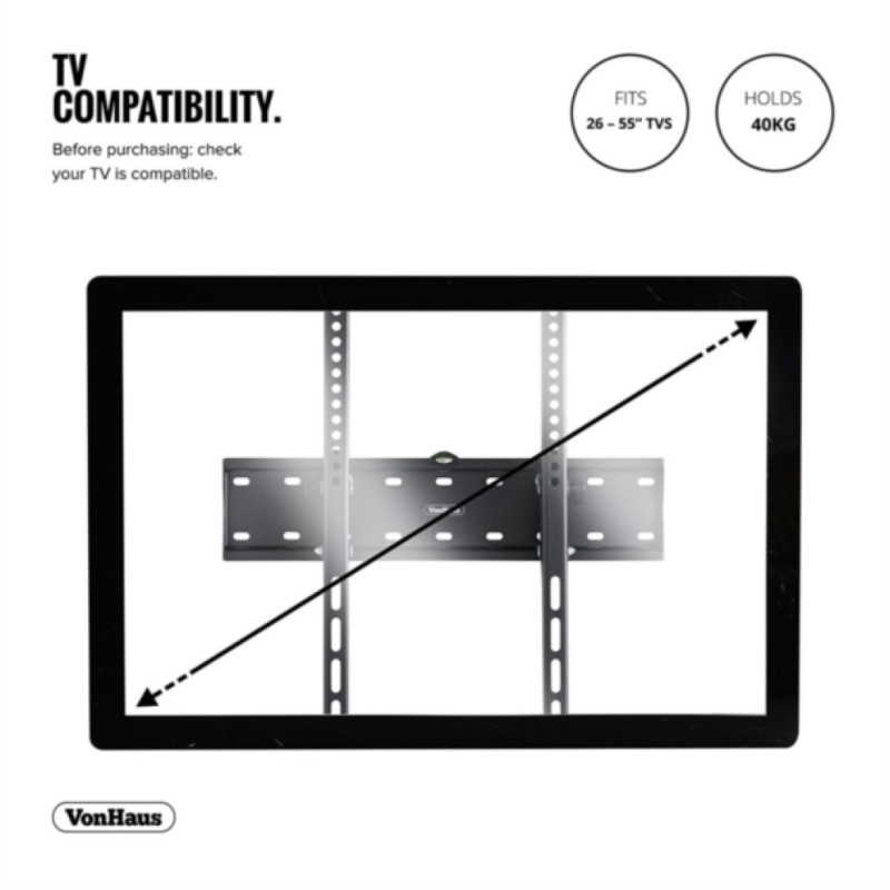 Nosilec za LCD TV 26-55 / 66-140cm do 40kg nagibni VonHaus VONHAUS Nosilec za LCD TV 26-55 / 66-140cm do 40kg nagibni VonHaus