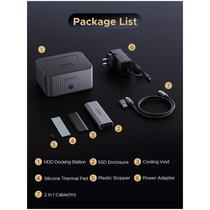 Čitalec diskov USB 3.2 Gen1 => SATA 3,5/2,5/M.2 NVME Docking Station za 2 diska z možnostjo dvosmernega kloniranja Orico siv (IT28E-C) Orico Čitalec diskov USB 3.2 Gen1 => SATA 3,5/2,5/M.2 NVME Docking Station za 2 diska z možnostjo dvosmernega kloniranja Orico siv (IT28E-C)