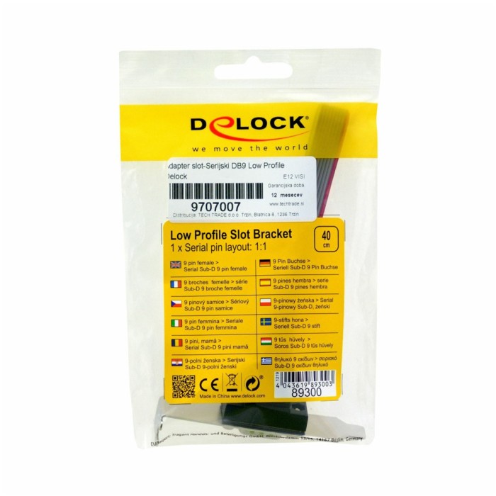 Adapter MB interni COM (RS232) port => PCI slot low profile 40cm Delock Adapter MB interni COM (RS232) port => PCI slot low profile 40cm Delock