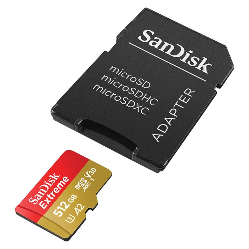 Spominska kartica SDXC 512GB Sandisk Extreme 190MB/130MB/s U3 V30 UHS-I +adapter (SDSQXAV-512G-GN6MA) SANDISK Spominska kartica SDXC 512GB Sandisk Extreme 190MB/130MB/s U3 V30 UHS-I +adapter (SDSQXAV-512G-GN6MA)