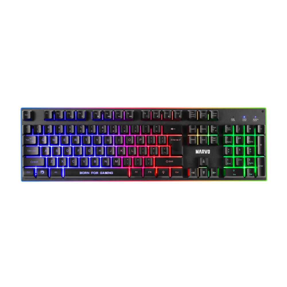 Gaming Tipkovnica Žična Marvo CM416 US/SLO | SLO gravura črna RGB ( miška, slušalke , podloga ) (CM416-EN)