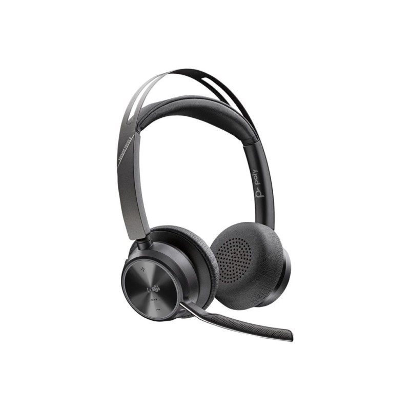 Slušalke brezžične HP naglavne z mikrofonom BT USB-C/USB-A Voyager Focus 2 črna ANC s stojalom za polnjenje (9T9J6AA#AC3) HP Slušalke brezžične HP naglavne z mikrofonom BT USB-C/USB-A Voyager Focus 2 črna ANC s stojalom za polnjenje (9T9J6AA#AC3)