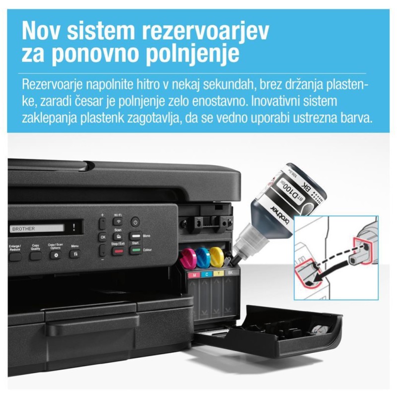 Tiskalnik multifunkcijski brizgalni barvni Brother DCP-T730DW A4 duplex tisk enostransko skeniranje USB WiFi 16ppm (DCPT730DWYJ1) Brother Tiskalnik multifunkcijski brizgalni barvni Brother DCP-T730DW A4 duplex tisk enostransko skeniranje USB WiFi 16ppm (DCPT730DWYJ1)