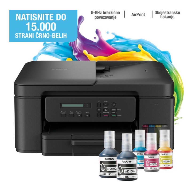 Tiskalnik multifunkcijski brizgalni barvni Brother DCP-T730DW A4 duplex tisk enostransko skeniranje USB WiFi 16ppm (DCPT730DWYJ1) Brother Tiskalnik multifunkcijski brizgalni barvni Brother DCP-T730DW A4 duplex tisk enostransko skeniranje USB WiFi 16ppm (DCPT730DWYJ1)