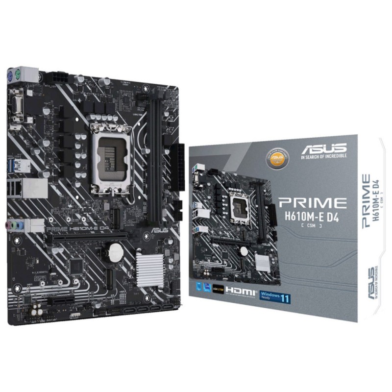 Osnovna plošča 1700 Asus Prime H610M-E D4-CSM microATX 1xVGA 1xHDMI 1xDisplayPort ASUS Osnovna plošča 1700 Asus Prime H610M-E D4-CSM microATX 1xVGA 1xHDMI 1xDisplayPort