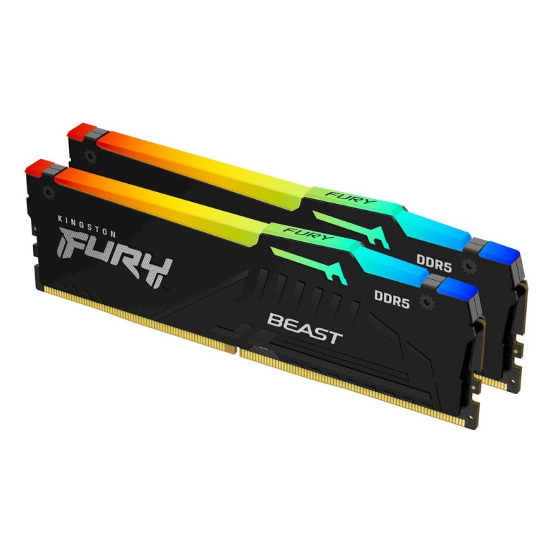 DDR5 64GB 6400MHz CL32 KIT (2x32GB) Kingston RGB Fury Beast 1,4V črna (KF564C32BBEAK2-64) KINGSTON DDR5 64GB 6400MHz CL32 KIT (2x32GB) Kingston RGB Fury Beast 1,4V črna (KF564C32BBEAK2-64)