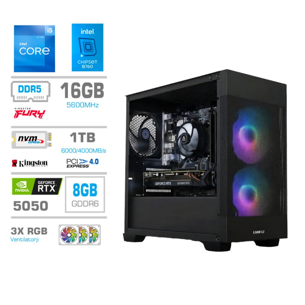 Računalnik MEGA MT S7X i5-12400F/RTX5050/16GB/1TB-4.0/750W/Brez OS/črna RGB MEGA Računalnik MEGA MT S7X i5-12400F/RTX5050/16GB/1TB-4.0/750W/Brez OS/črna RGB