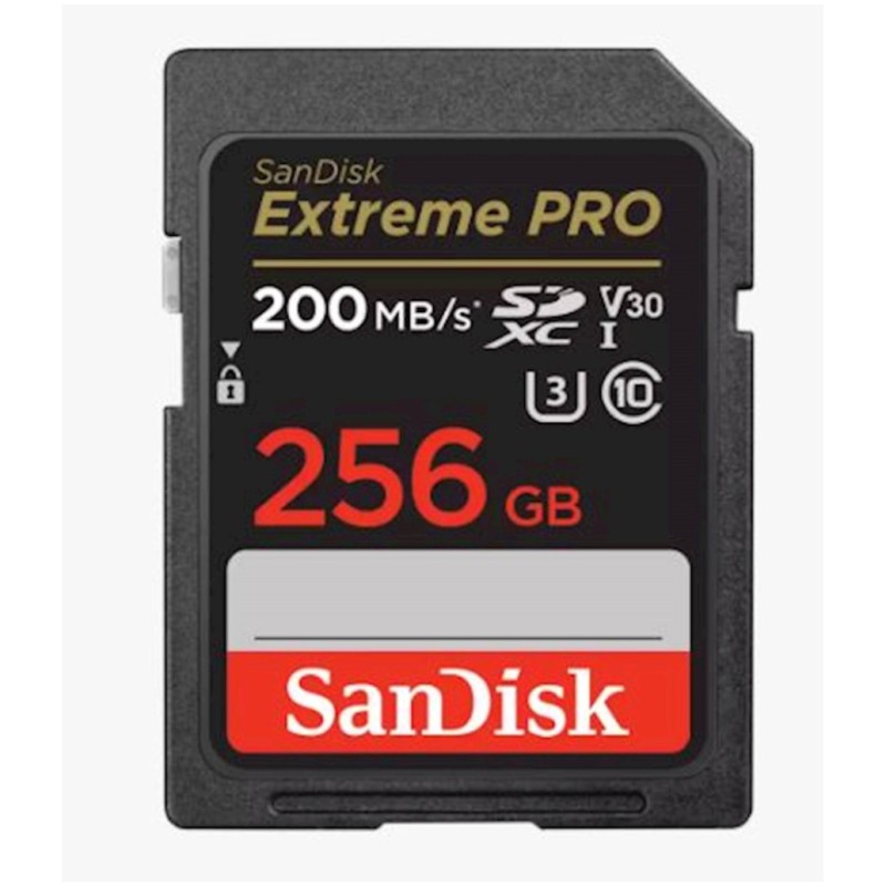 Spominska kartica SDXC 256GB Sandisk Extreme Pro 200MB/s/140MB/s U3 V30 UHS-I (SDSDXXD-256G-GN4IN) SANDISK Spominska kartica SDXC 256GB Sandisk Extreme Pro 200MB/s/140MB/s U3 V30 UHS-I (SDSDXXD-256G-GN4IN)