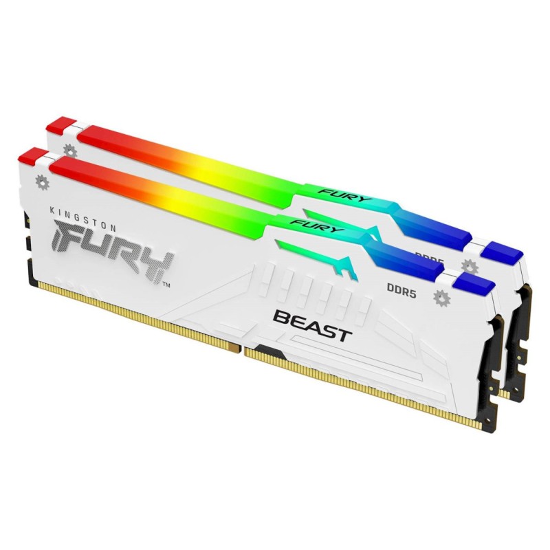 DDR5 32GB 6000MHz CL30 KIT (2x16GB) Kingston RGB Fury Beast 1,4V bela (KF560C30BWEAK2-32) KINGSTON DDR5 32GB 6000MHz CL30 KIT (2x16GB) Kingston RGB Fury Beast 1,4V bela (KF560C30BWEAK2-32)