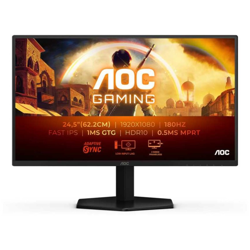 Monitor AOC 62,2 cm (24,5) 25G42E 1920x1080 Gaming 180Hz Fast-IPS 0,5ms HDMI DisplayPort DCI-P3-92% AdaptiveSync G-Sync Compatible HDR10 G4 Series AOC Monitor AOC 62,2 cm (24,5) 25G42E 1920x1080 Gaming 180Hz Fast-IPS 0,5ms HDMI DisplayPort DCI-P3-92% AdaptiveSync G-Sync Compatible HDR10 G4 Series