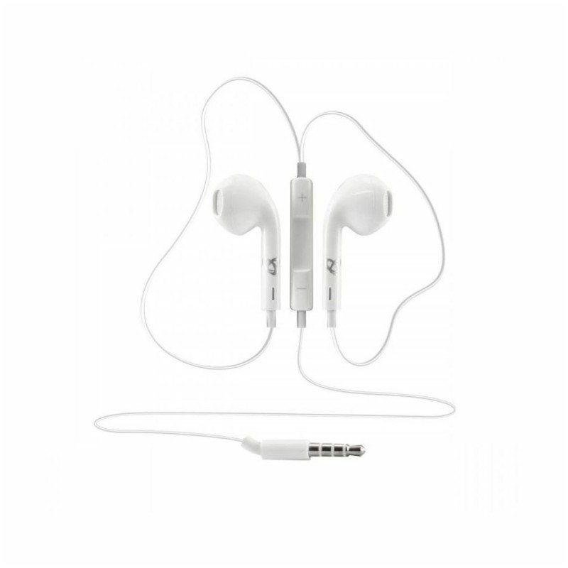 Slušalke žične SBOX ušesne z mikrofonom 1x3,5mm iEP-204W bele (iEP-204W)