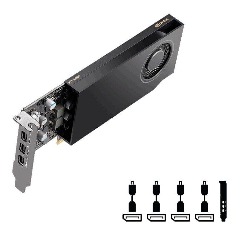 Grafična kartica RTX A400 PNY Low profile - 4GB GDDR6 | 4xmDisplayport 1.4a (priloženi adapterji) (VCNRTXA400-PB) PNY Grafična kartica RTX A400 PNY Low profile - 4GB GDDR6 | 4xmDisplayport 1.4a (priloženi adapterji) (VCNRTXA400-PB)