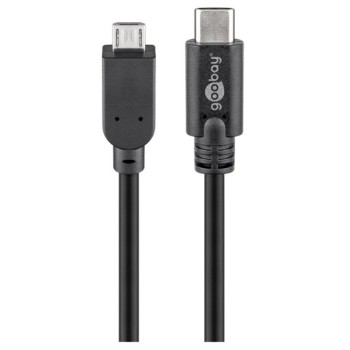 Kabel USB-C => micro USB 2.0 1,00m 2,5W 480MB/s črn Goobay (67993)