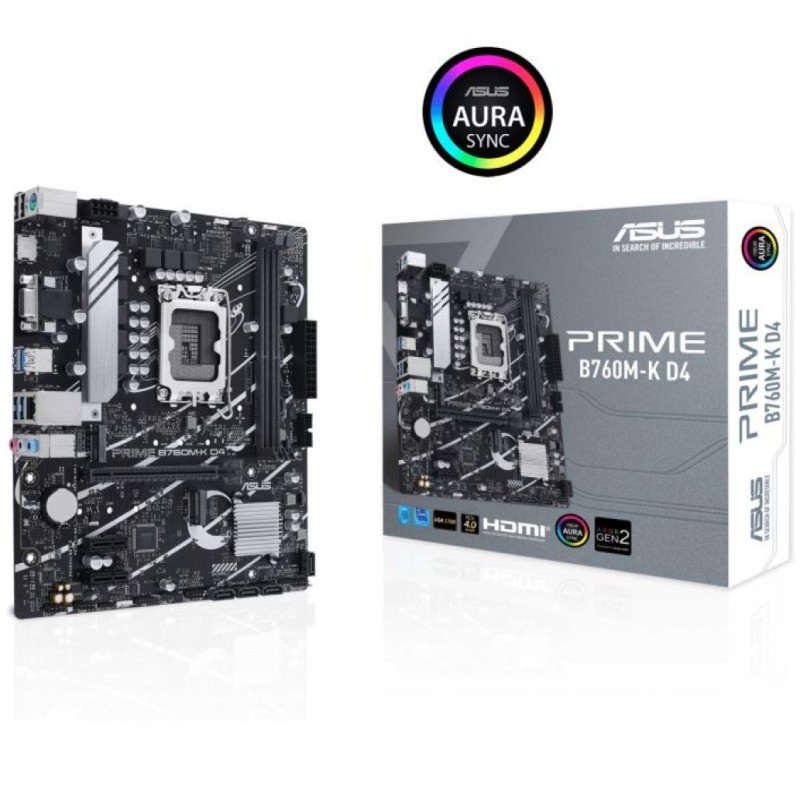 Osnovna plošča 1700 Asus PRIME B760M-K D4 microATX 1xVGA HDMI ASUS Osnovna plošča 1700 Asus PRIME B760M-K D4 microATX 1xVGA HDMI