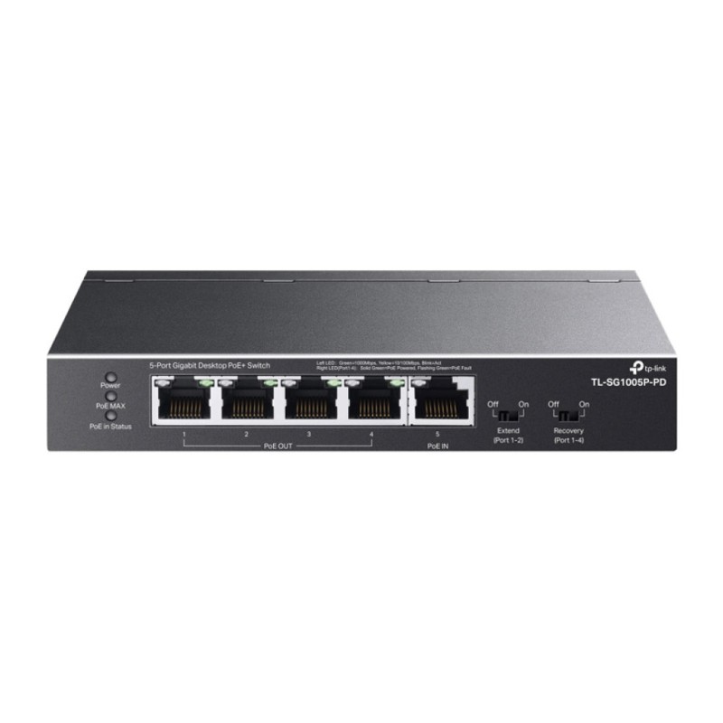 Stikalo 5-PORT TP-LINK TL-SG1005P-PD 4xPoE+ 66W napajanje preko PoE++ TP-LINK Stikalo 5-PORT TP-LINK TL-SG1005P-PD 4xPoE+ 66W napajanje preko PoE++