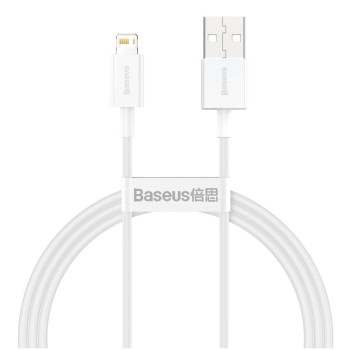 Kabel USB-A => Apple Lightning 1,0m Superior Series 480MB/s 2.4A bel Baseus (CALYS-A02) Kabel USB-A => Apple Lightning 1,0m Superior Series 480MB/s 2.4A bel Baseus (CALYS-A02)