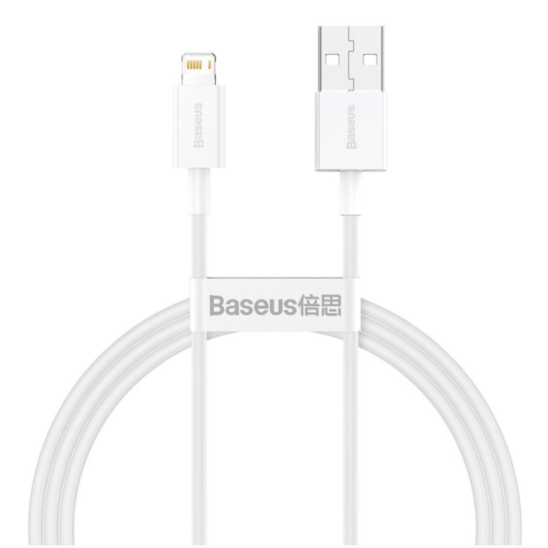 Kabel USB-A => Apple Lightning 1,0m Superior Series 480MB/s 2.4A bel Baseus (CALYS-A02)