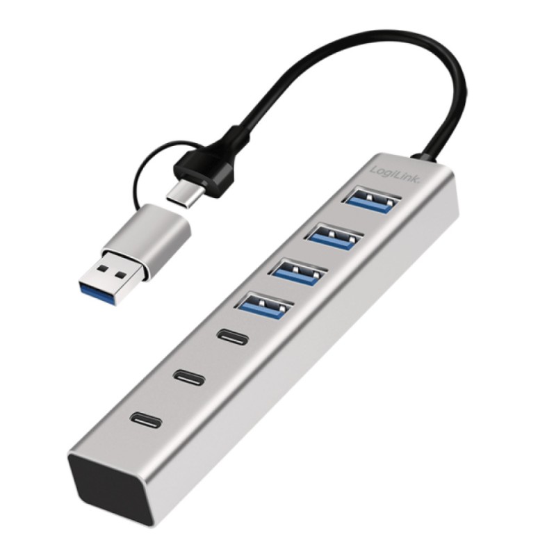 HUB USB-C/A => 4xUSB-A 3xUSB-C 5Gbps LogiLink (UA0442) LOGILINK HUB USB-C/A => 4xUSB-A 3xUSB-C 5Gbps LogiLink (UA0442)