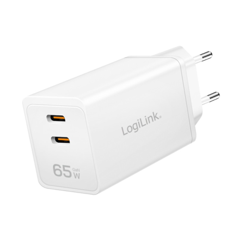 Hišni polnilec 100-240V => 2xUSB-C 65W QC4.0 PD3.0 LogiLink (PA0367) LOGILINK Hišni polnilec 100-240V => 2xUSB-C 65W QC4.0 PD3.0 LogiLink (PA0367)