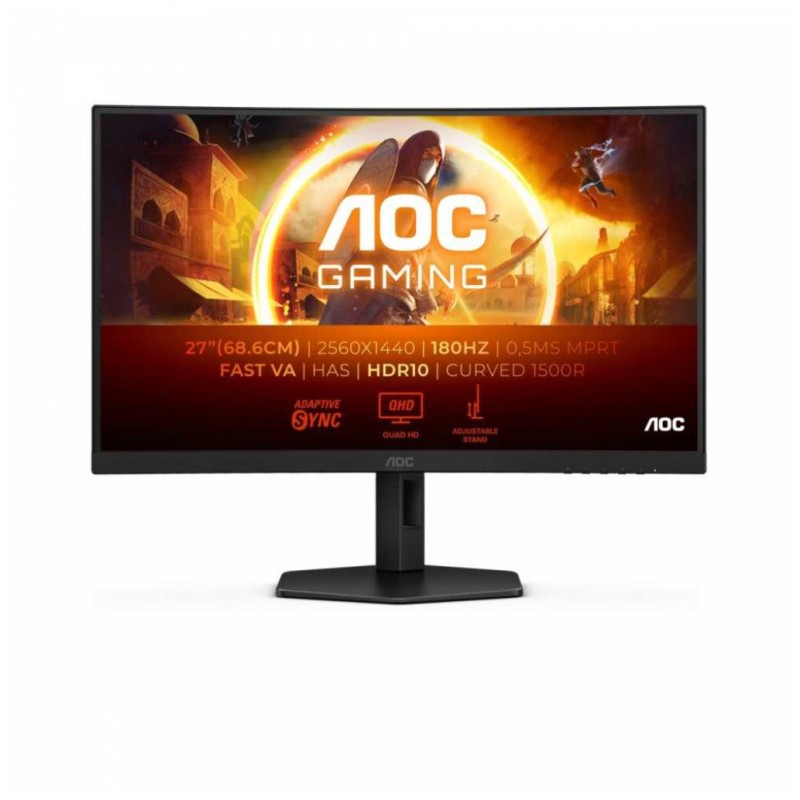 Monitor AOC 68,6 cm (27,0) CQ27G4X 2560x1440 Curved Gaming 180Hz Fast-VA 0,5ms 2xHDMI DisplayPort HAS DCI-P3-93% AdaptiveSync HDR10+ G4 Series AOC Monitor AOC 68,6 cm (27,0) CQ27G4X 2560x1440 Curved Gaming 180Hz Fast-VA 0,5ms 2xHDMI DisplayPort HAS DCI-P3-93% AdaptiveSync HDR10+ G4 Series
