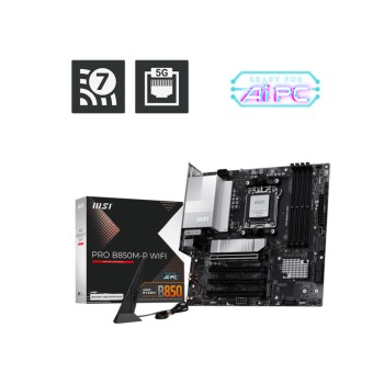 Osnovna plošča AM5 MSI PRO B850M-P WIFI microATX HDMI DisplayPort Osnovna plošča AM5 MSI PRO B850M-P WIFI microATX HDMI DisplayPort