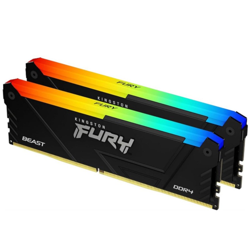DDR4 64GB 3200MHz CL16 KIT (2x32GB) Kingston RGB Fury Beast XMP2.0 1,35V Fury črna (KF432C16BB2AK2/64) KINGSTON DDR4 64GB 3200MHz CL16 KIT (2x32GB) Kingston RGB Fury Beast XMP2.0 1,35V Fury črna (KF432C16BB2AK2/64)