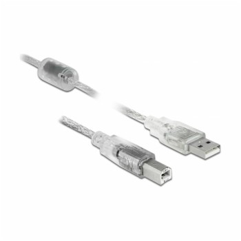 Kabel USB A => B 1,00m Delock dvojno oklopljen transparent (83892) Kabel USB A => B 1,00m Delock dvojno oklopljen transparent (83892)