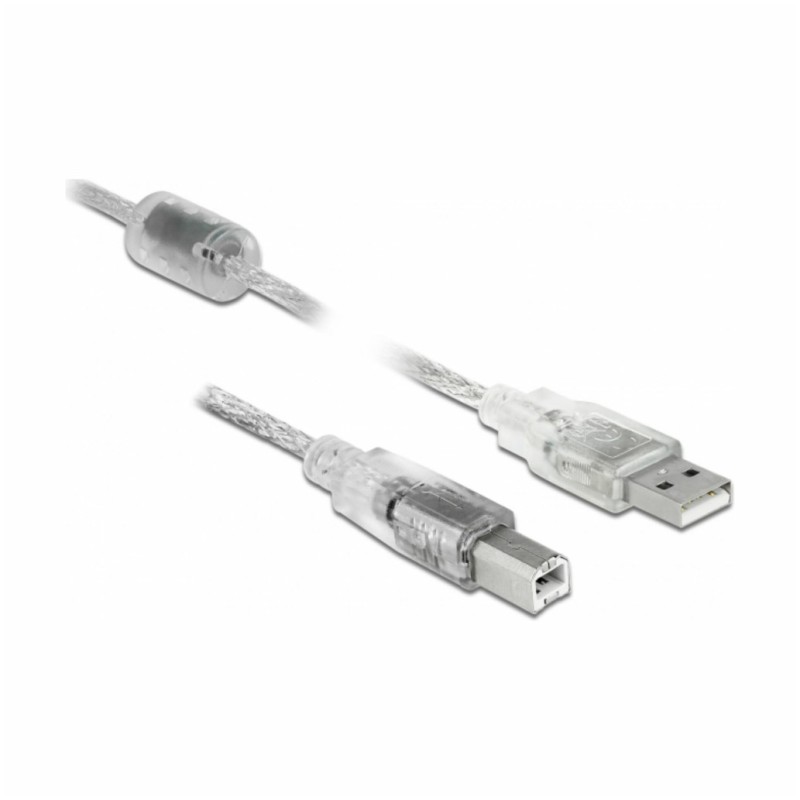Kabel USB A => B 1,00m Delock dvojno oklopljen transparent (83892) Delock Kabel USB A => B 1,00m Delock dvojno oklopljen transparent (83892)