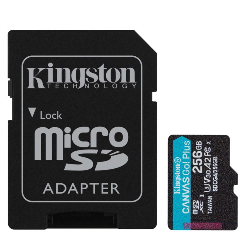 Spominska kartica SDXC-Micro 256GB Kingston GO Canvas Go! Plus 200MB/s/160MB/s U3 V30 UHS-I +adapter (SDCG4/256GB) KINGSTON Spominska kartica SDXC-Micro 256GB Kingston GO Canvas Go! Plus 200MB/s/160MB/s U3 V30 UHS-I +adapter (SDCG4/256GB)