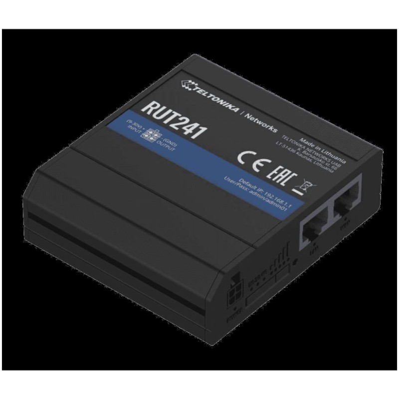 Usmerjevalnik brezžični Teltonika RUT24 WiFi4 802.11n 1xLAN 2x antena -indutrijski (RUT241010000) TELTONIKA Usmerjevalnik brezžični Teltonika RUT24 WiFi4 802.11n 1xLAN 2x antena -indutrijski (RUT241010000)
