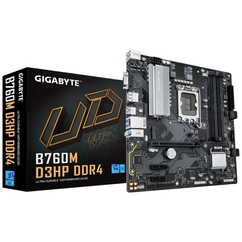 Osnovna plošča 1700 GigaByte B760M D3HP DDR4 microATX 1xVGA HDMI 1xDisplayPort GIGABYTE Osnovna plošča 1700 GigaByte B760M D3HP DDR4 microATX 1xVGA HDMI 1xDisplayPort
