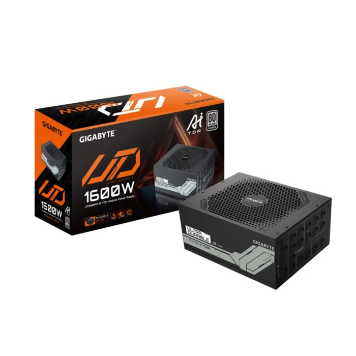 Napajalnik - 1600W GigaByte UD1600PM 80Plus Platinum 90% ATX 3.1 Modular 140mm črna (GP-UD1600PM PG5)