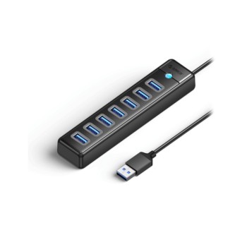 HUB USB 3.0 7portni Orico 7xUSB 3.0 5Gbps 1,00m ALU grey (PW7U-U3-10-BK-EP) HUB USB 3.0 7portni Orico 7xUSB 3.0 5Gbps 1,00m ALU grey (PW7U-U3-10-BK-EP)