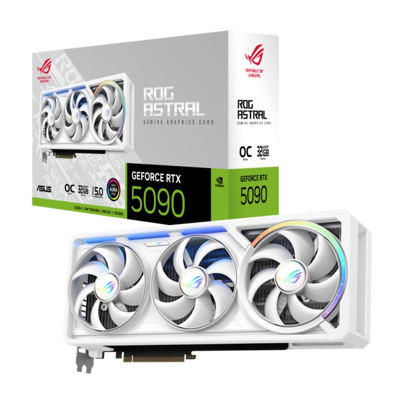 Grafična kartica nVidia RTX5090 Asus ROG Astral OC Edition bela - 32GB GDDR7 (90YV0LWA-M0NA00) ASUS Grafična kartica nVidia RTX5090 Asus ROG Astral OC Edition bela - 32GB GDDR7 (90YV0LWA-M0NA00)