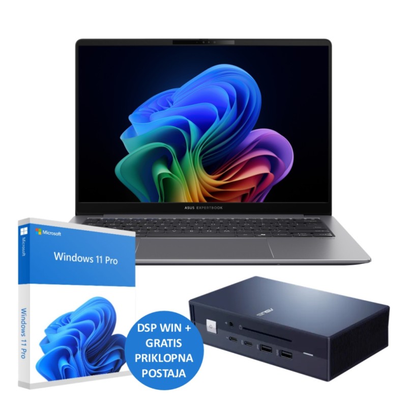 Prenosnik Asus 35,5 cm (14,0) ExpertBook P5 2560x1600 WVA 400nit 144Hz Ultra 5-226V/16GB/512GB/BL/ALU/Darilo priklopna postaja/Intel Graphics/Win11Pro DSP (P5405CSA-CTO) ASUS Prenosnik Asus 35,5 cm (14,0) ExpertBook P5 2560x1600 WVA 400nit 144Hz Ultra 5-226V/16GB/512GB/BL/ALU/Darilo priklopna postaja/Intel Graphics/Win11Pro DSP (P5405CSA-CTO)