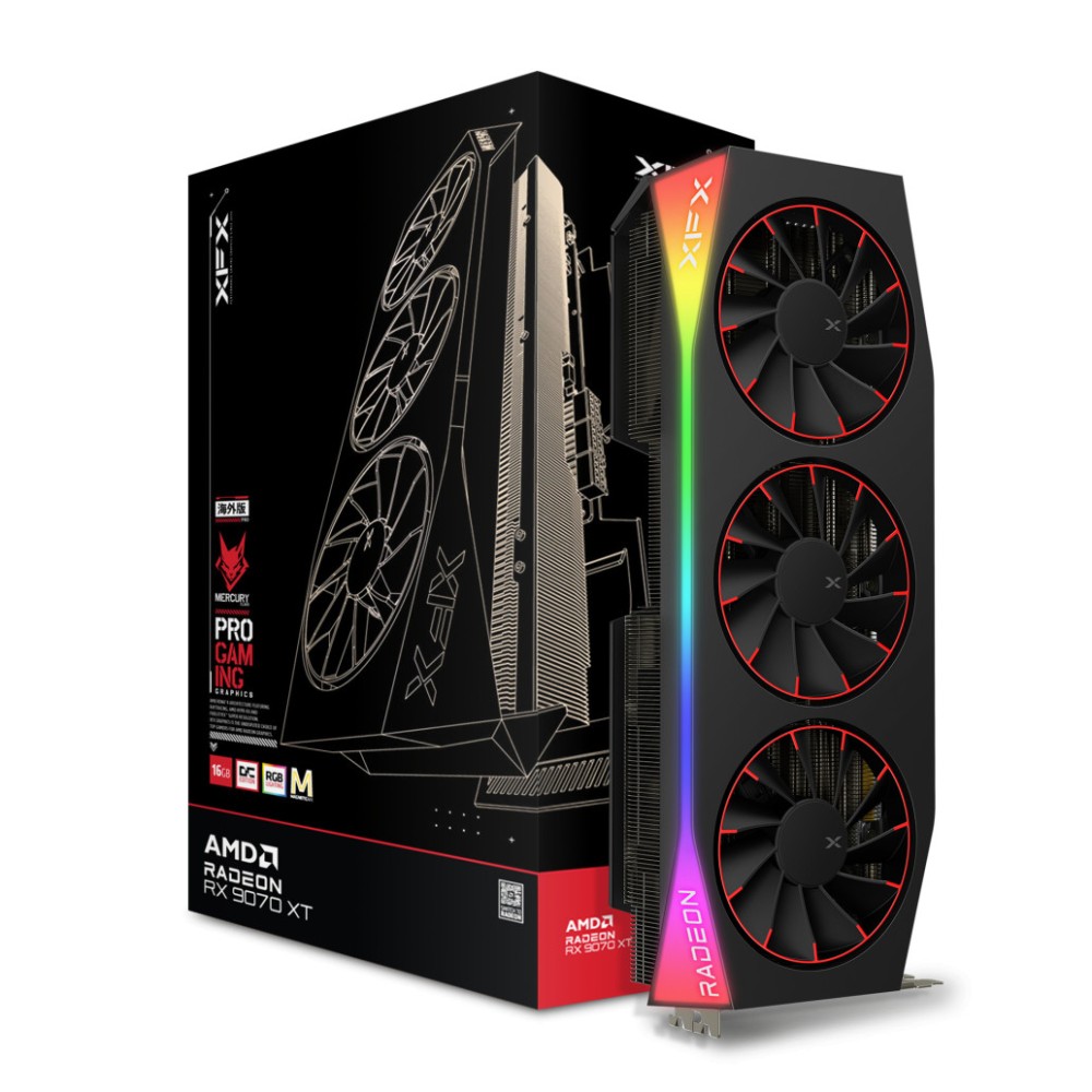 Grafična kartica AMD RX9070 XT XFX Magnetic Air Edition - 16GB GDDR6  | 1xHDMI 2.1 3xDisplayport 2.1 (RX-97TMARGB9)
