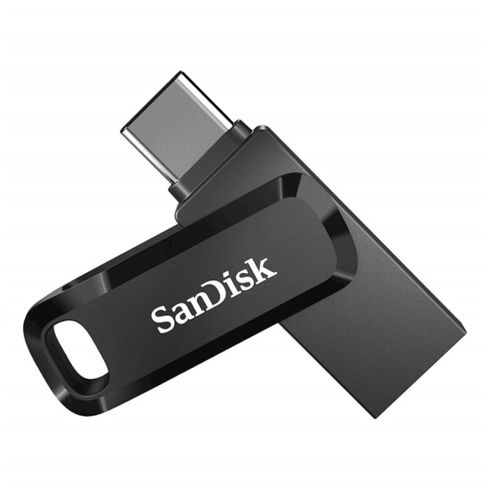 Spominski ključek 128GB USB 3.2/USB-C Sandisk Dual Drive Go 400MB/s plastičen vrtljiv črn (SDDDC3-128G-G46)