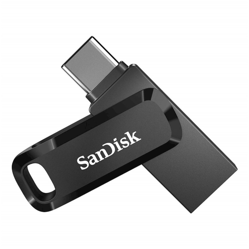 Spominski ključek 128GB USB 3.2/USB-C Sandisk Dual Drive Go 400MB/s plastičen vrtljiv črn (SDDDC3-128G-G46) SANDISK Spominski ključek 128GB USB 3.2/USB-C Sandisk Dual Drive Go 400MB/s plastičen vrtljiv črn (SDDDC3-128G-G46)