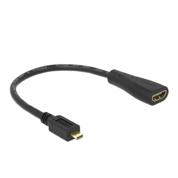 Adapter HDMI (ž) => microHDMI (m) 23cm Delock (65391) Adapter HDMI (ž) => microHDMI (m) 23cm Delock (65391)