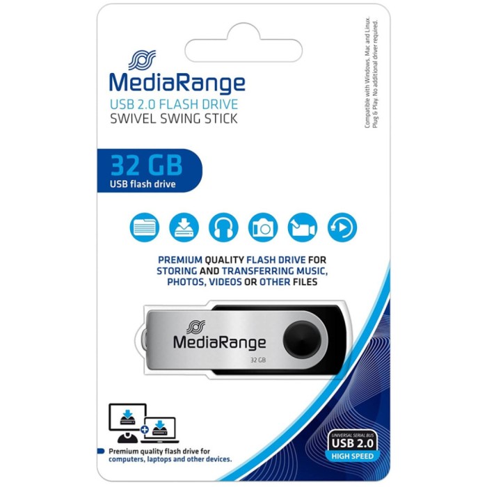 Spominski ključek 32GB USB 2.0 MediaRange Spominski ključek 32GB USB 2.0 MediaRange